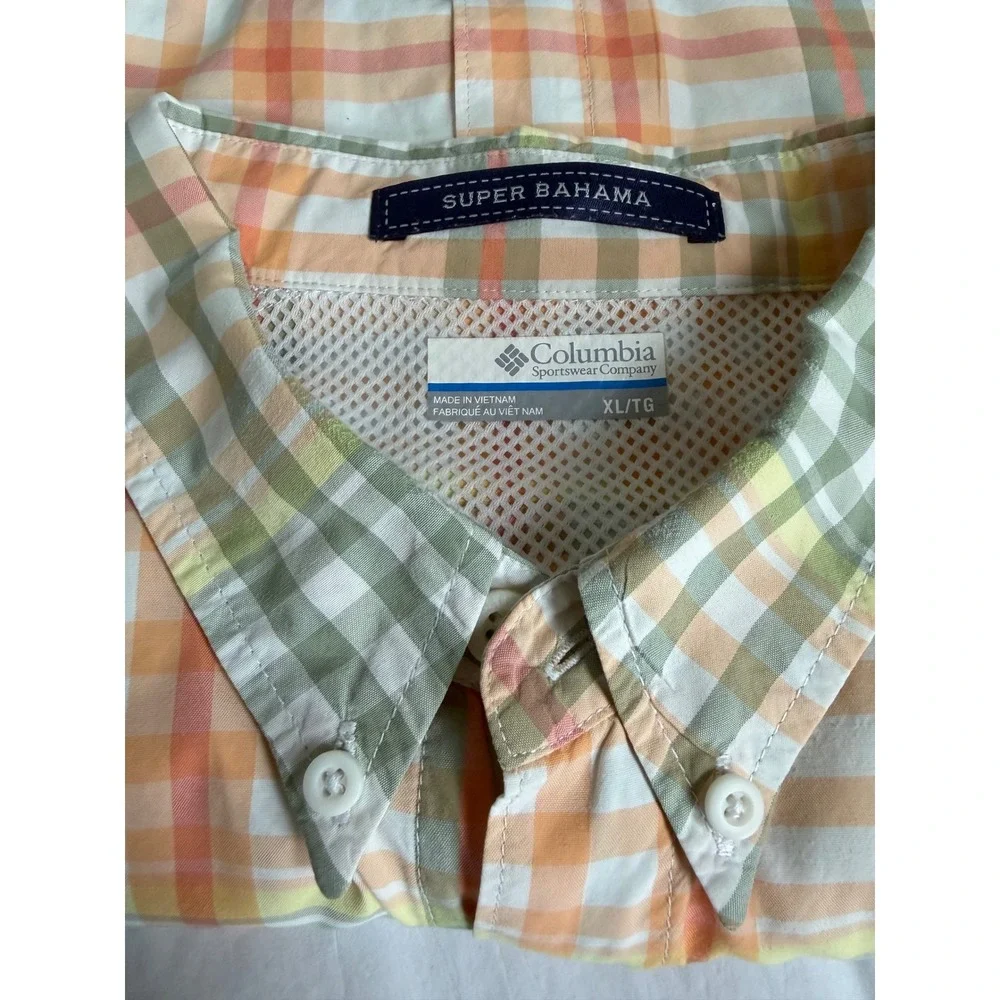 Columbia PFG Super‎ Bahama Men's Shirt XL Plaid Outdoor Lightweight Fishing